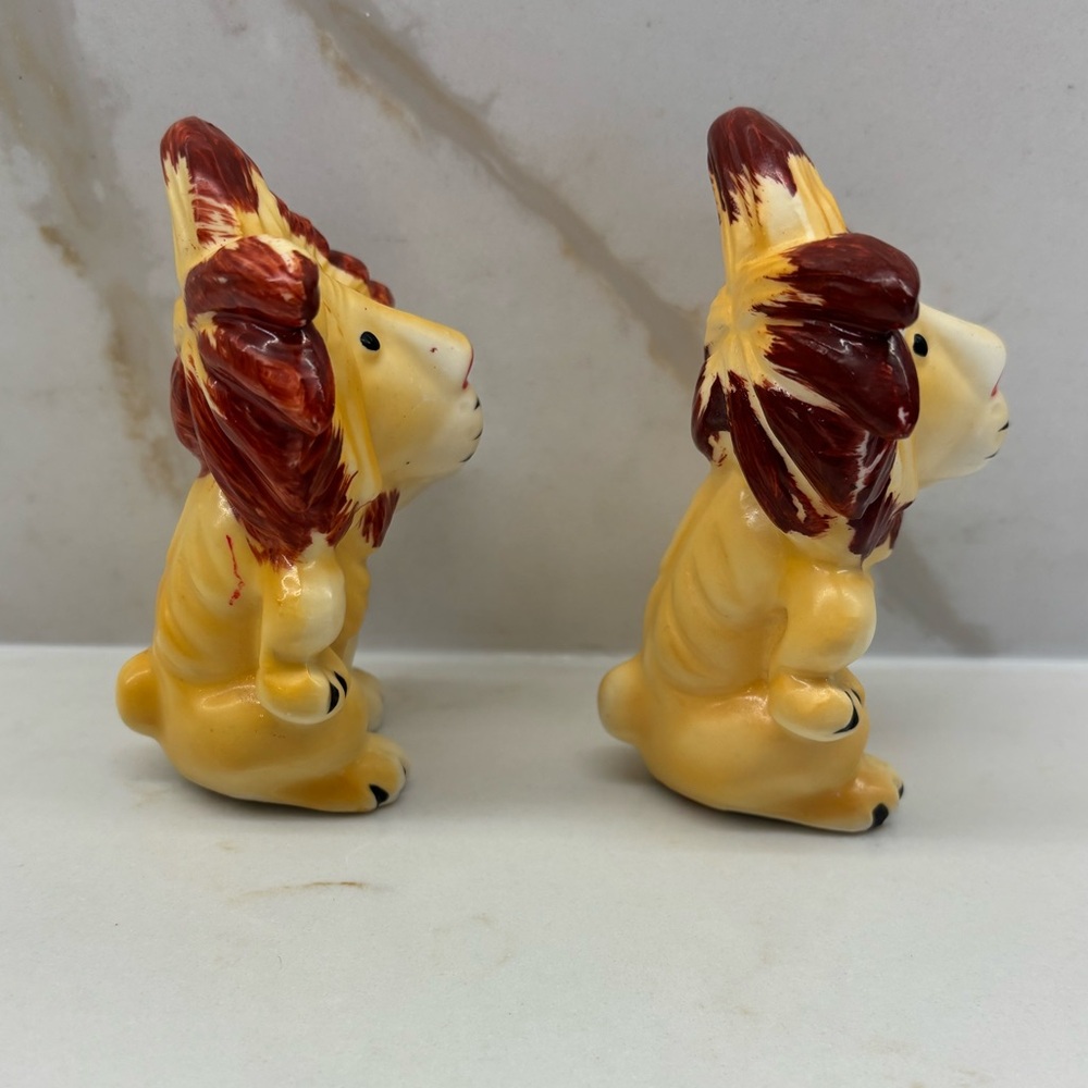 Vintage Anthropomorphic Lion Salt & Pepper Shaker Set MCM Japan - Picture 4 of 8